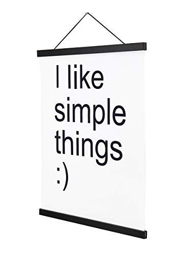 Magnetic Poster Hanger Frame, Light Wood Wooden Magnet Canvas Artwork Print Dowel Poster Hangers Frames Hanging Kit