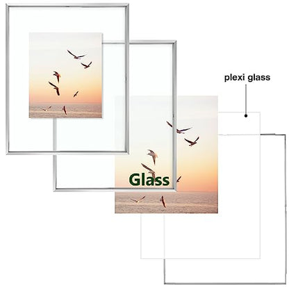 Floating Picture Frame 11x14 - Real Glass - for Wall Mount Displays