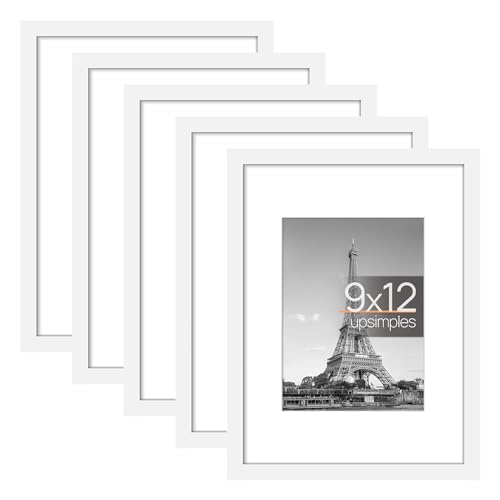 Picture Frame Set of 5, Display Pictures with Mat Without Mat, Wall Gallery Photo Frames