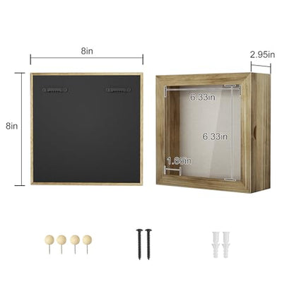 Shadow Box Display Case Picture Frame with Linen Back Wood Carbonized