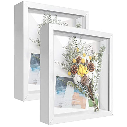 Shadow Box Frame Display Case with Letter Stickers, 3D Picture Frame, Display Case Box for Memorabilia, Baby Items, Wedding Memories, Crafts, Tickets and Photos