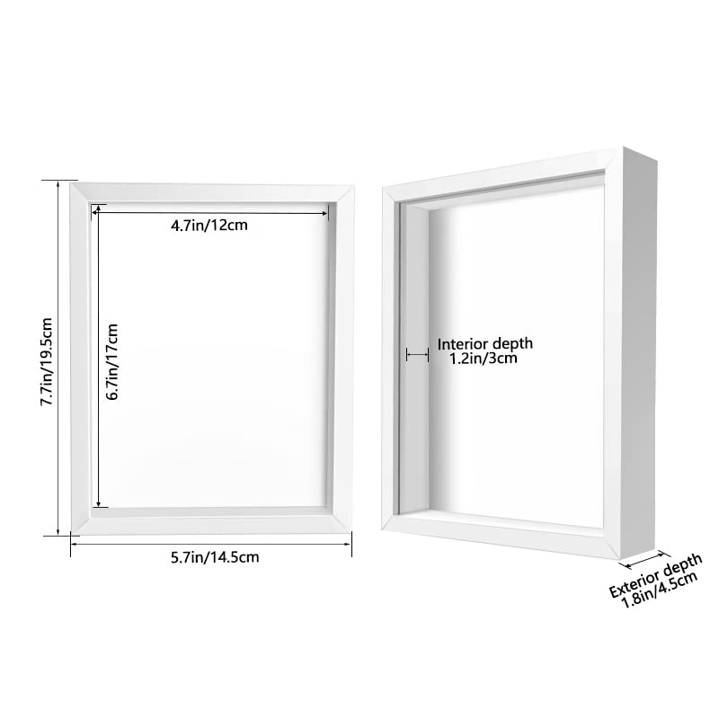 Shadow Box Frame Display Case with Letter Stickers, 3D Picture Frame, Display Case Box for Memorabilia, Baby Items, Wedding Memories, Crafts, Tickets and Photos