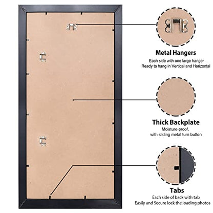 All Sizes Picture Frame, With or Without Mat, Stable and Sturdy Frame and Polished Plexiglass, Horizontal and Vertical Hanging