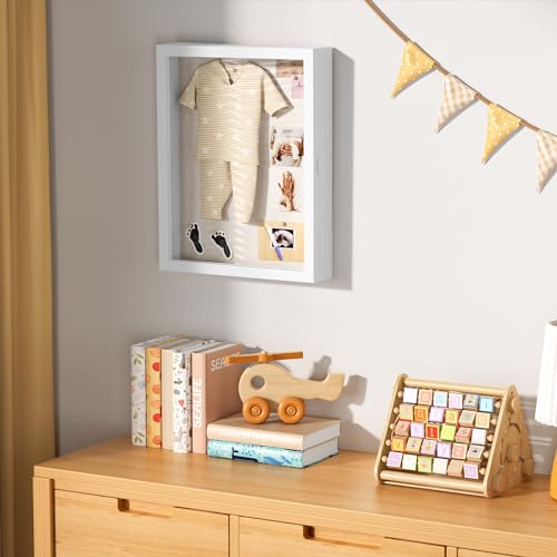 Shadow Box Display Case Picture Frame with Linen Back Wood Carbonized