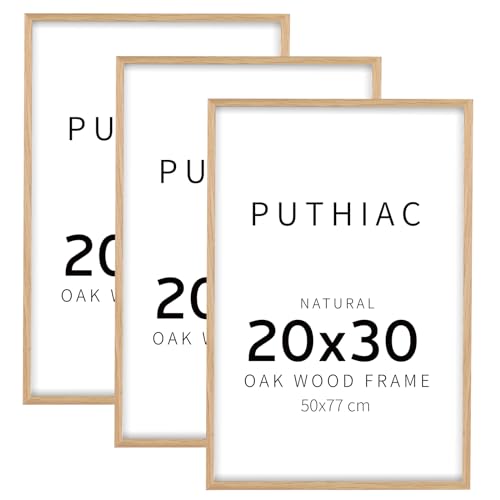 Oak Wood Picture Frame - Minimalist Poster Frame, Natural Solid Wooden Picture Frames for Wall Art Photo and Prints