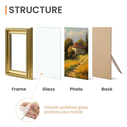 Picture Frame with Real Glass, 2 Pack Ornate Vintage Picture Frames for Wall or Tabletop Display