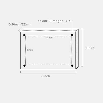 Acrylic Photo Frames Horizontal Magnet Double Sided Photo Frame with Microfiber Cloth, 12 + 12MM Thickness Clear Picture Frame Desktop Display