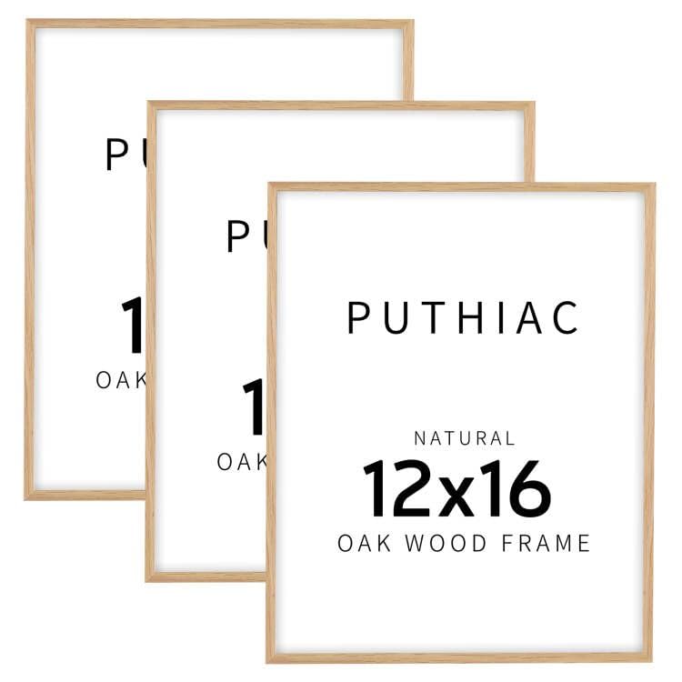 Oak Wood Picture Frame - Minimalist Poster Frame, Natural Solid Wooden Picture Frames for Wall Art Photo and Prints