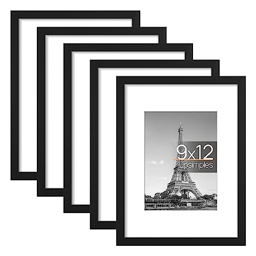 Picture Frame Set of 5, Display Pictures with Mat Without Mat, Wall Gallery Photo Frames