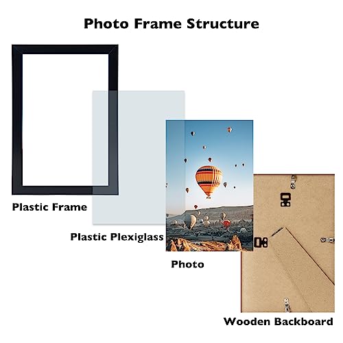 Picture Frame for Certificate Poster and Photo, Horizontal and Vertical Formats for Wall Hanging or Tabletop, Shatter Resistant Plexiglass