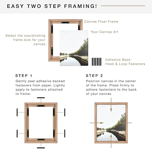 Floating Canvas Frame, Art Frames for Canvas Paintings with Adhesive Fasteners and Hanging Hardware