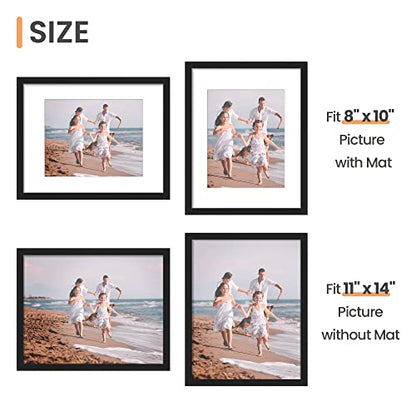 Picture Frame Set of 5, Display Pictures with Mat Without Mat, Wall Gallery Photo Frames