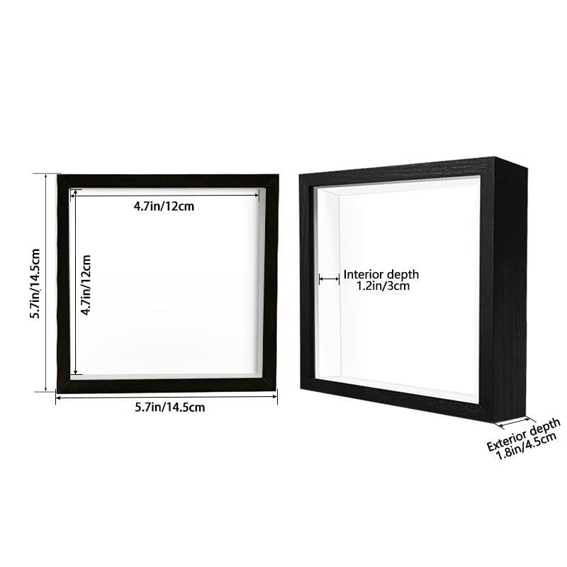 Shadow Box Frame Display Case with Letter Stickers, 3D Picture Frame, Display Case Box for Memorabilia, Baby Items, Wedding Memories, Crafts, Tickets and Photos