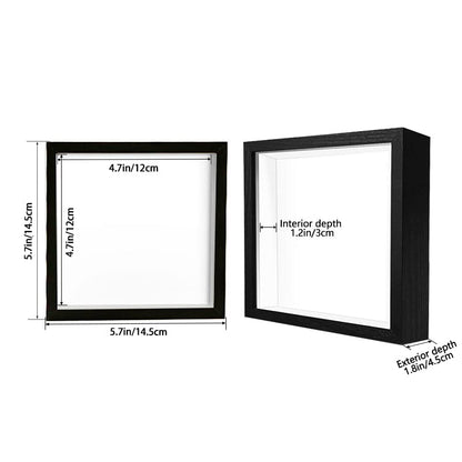 Shadow Box Frame Display Case with Letter Stickers, 3D Picture Frame, Display Case Box for Memorabilia, Baby Items, Wedding Memories, Crafts, Tickets and Photos