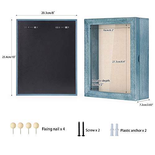 Shadow Box Display Case Picture Frame with Linen Back Wood Carbonized