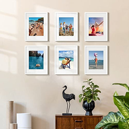 Picture Frame Set of 5, Display Pictures with Mat Without Mat, Wall Gallery Photo Frames