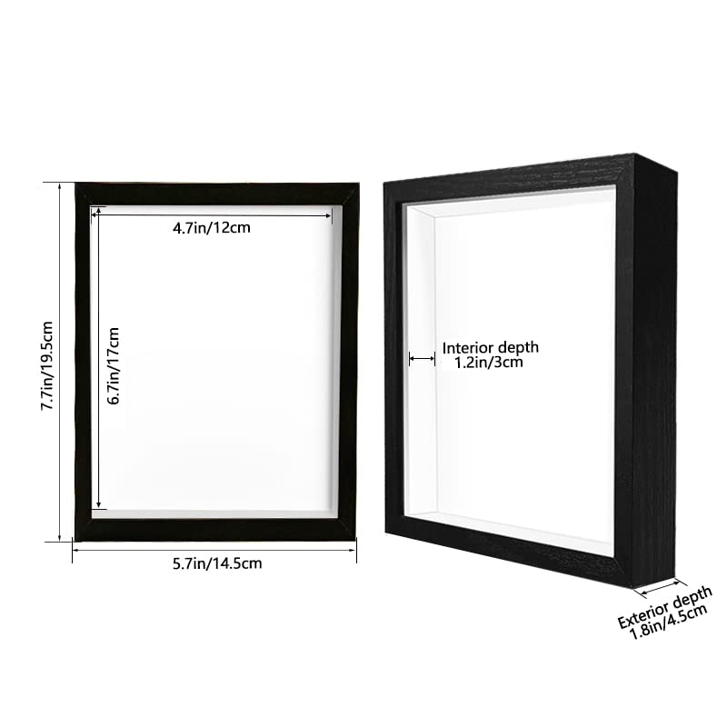 Shadow Box Frame Display Case with Letter Stickers, 3D Picture Frame, Display Case Box for Memorabilia, Baby Items, Wedding Memories, Crafts, Tickets and Photos