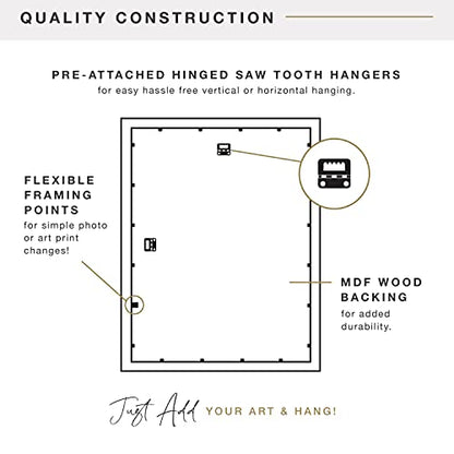 Foundation Poster Frame Traditional Brass, Vertical & Horizontal Wall Hanging Large Picture Frame for Photos, Posters & Art Prints