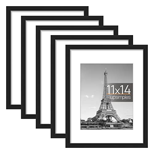 Picture Frame Set of 5, Display Pictures with Mat Without Mat, Wall Gallery Photo Frames