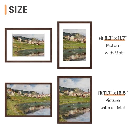 Picture Frame, Display Pictures with Mat or Without Mat, Wall Hanging Photo Frame