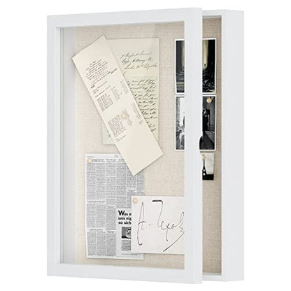 Shadow Box Display Case Picture Frame with Linen Back Wood Carbonized