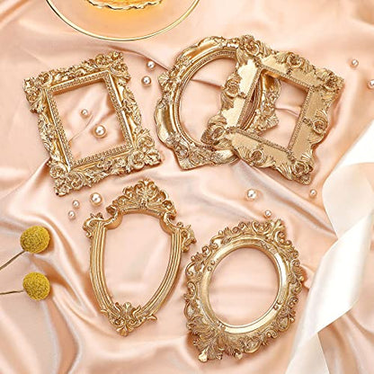 5 Pieces Vintage Resin Picture Frame Antique Photo Frames, Jewelry Display Frame DIY NO GLASS or BACKING