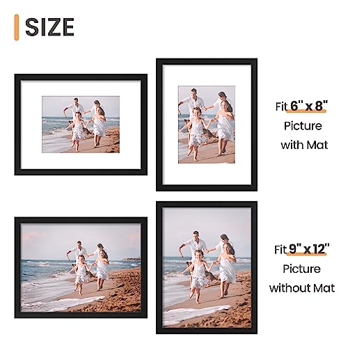 Picture Frame Set of 5, Display Pictures with Mat Without Mat, Wall Gallery Photo Frames