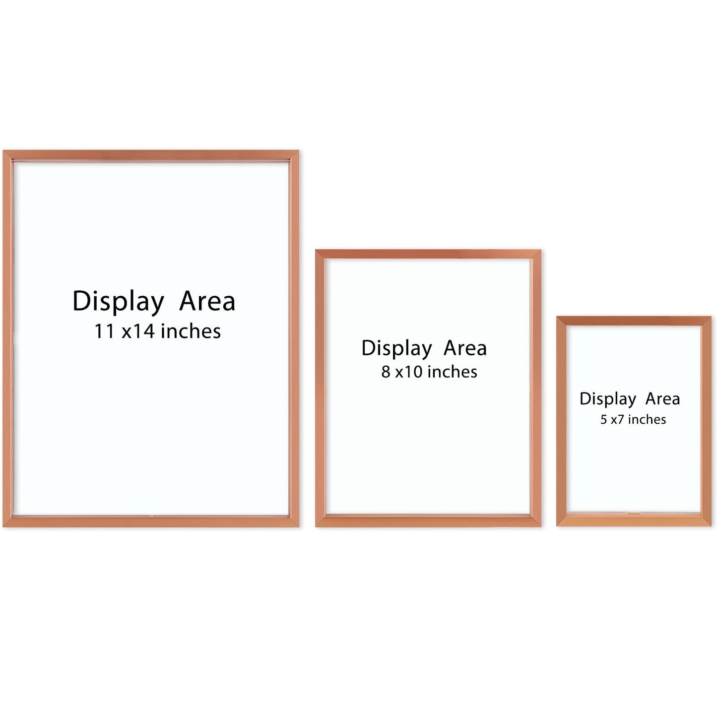 7 Pack Floating Frames for One 11x14, Two 8x10, and Four 5x7 Pictures. Aluminum Photos Frame for Wall Display