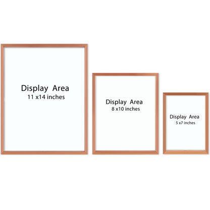 7 Pack Floating Frames for One 11x14, Two 8x10, and Four 5x7 Pictures. Aluminum Photos Frame for Wall Display