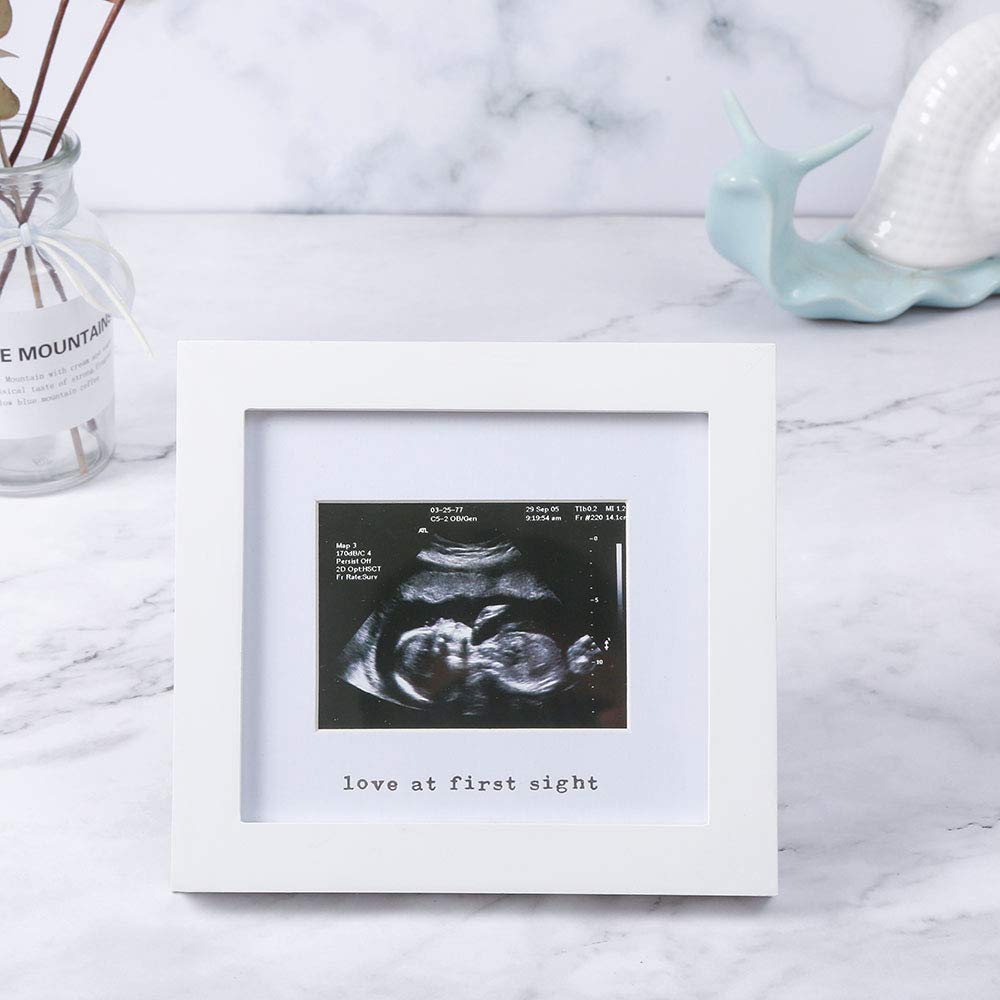 Baby Sonogram Photo Frame - 1st Ultrasound Picture Frame - 7x7 displays 4x3