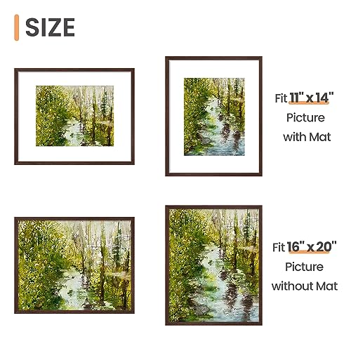 Picture Frame Set of 5, Display Pictures with Mat Without Mat, Wall Gallery Photo Frames