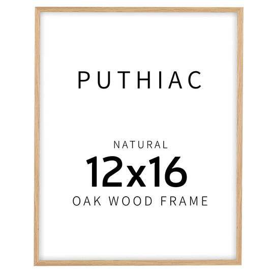 Oak Wood Picture Frame - Minimalist Poster Frame, Natural Solid Wooden Picture Frames for Wall Art Photo and Prints