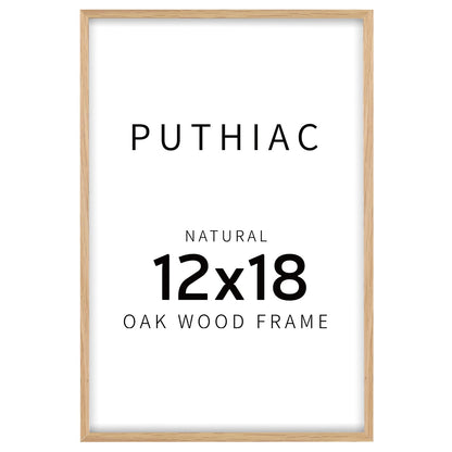 Oak Wood Picture Frame - Minimalist Poster Frame, Natural Solid Wooden Picture Frames for Wall Art Photo and Prints