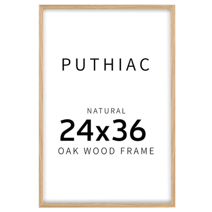 Oak Wood Picture Frame - Minimalist Poster Frame, Natural Solid Wooden Picture Frames for Wall Art Photo and Prints