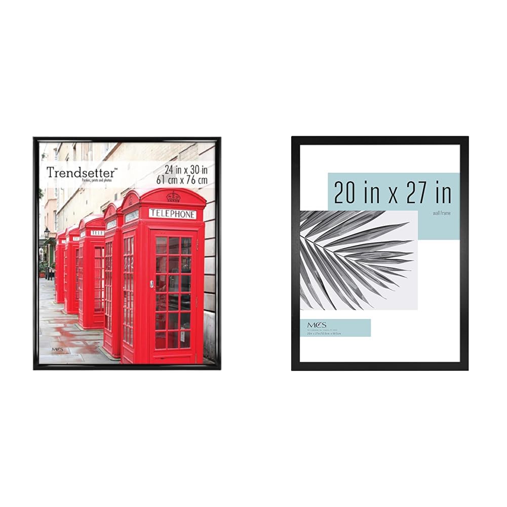 Trendsetter Poster Frame Black High-Gloss, Vertical & Horizontal Wall Hanging Large Picture Frame for Photos, Posters & Art Prints