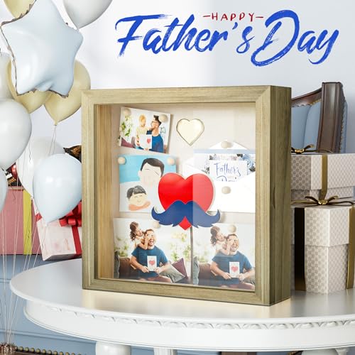 Shadow Box Display Case Picture Frame with Linen Back Wood Carbonized