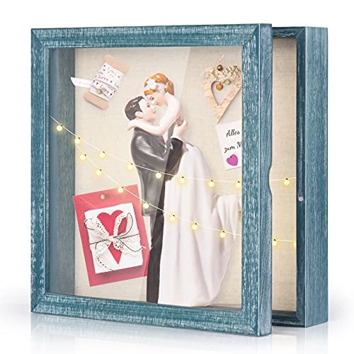 Shadow Box Display Case Picture Frame with Linen Back Wood Carbonized