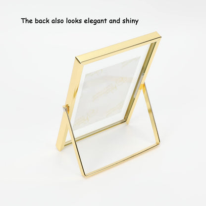 Gold Floating Frame Tabletop Shelf Photo Frames