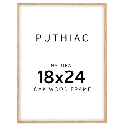 Oak Wood Picture Frame - Minimalist Poster Frame, Natural Solid Wooden Picture Frames for Wall Art Photo and Prints