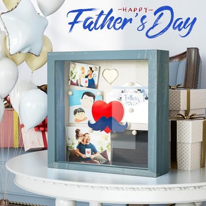 Shadow Box Display Case Picture Frame with Linen Back Wood Carbonized