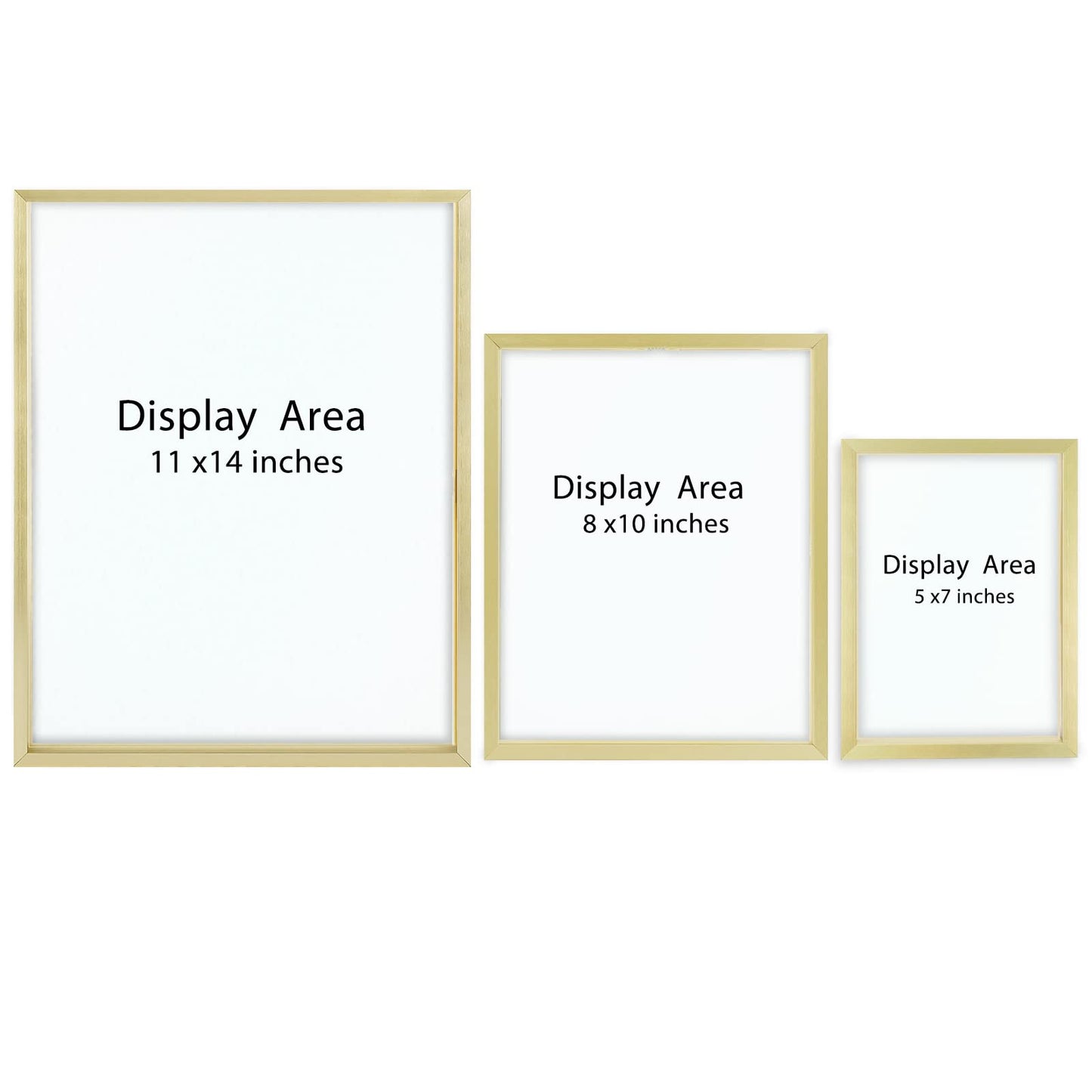 7 Pack Floating Frames for One 11x14, Two 8x10, and Four 5x7 Pictures. Aluminum Photos Frame for Wall Display