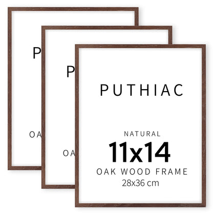 Oak Wood Picture Frame - Minimalist Poster Frame, Natural Solid Wooden Picture Frames for Wall Art Photo and Prints