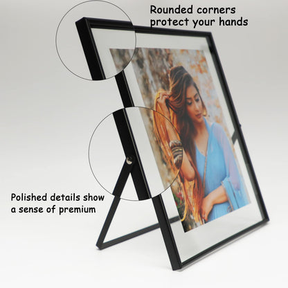 Gold Floating Frame Tabletop Shelf Photo Frames