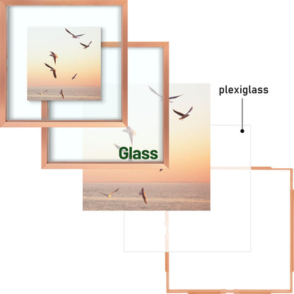 Floating Picture Frame 11x14 - Real Glass - for Wall Mount Displays