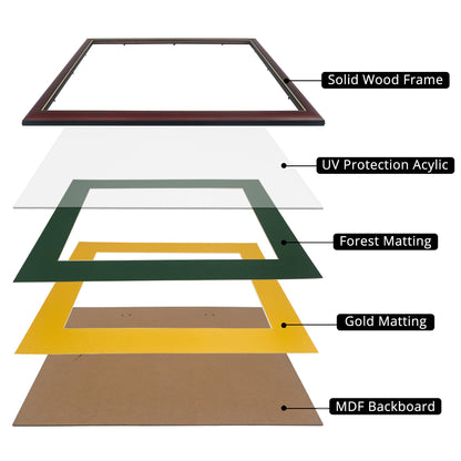 11x14 Diploma Frame 15x18 Certificate without Mat, Solid Wood & UV Protection Acrylic, Cherry Finish