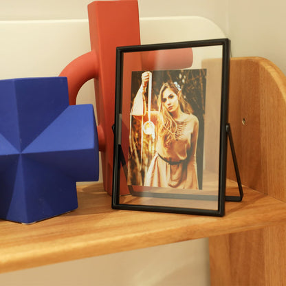 Gold Floating Frame Tabletop Shelf Photo Frames