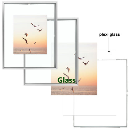 Floating Picture Frame 11x14 - Real Glass - for Wall Mount Displays