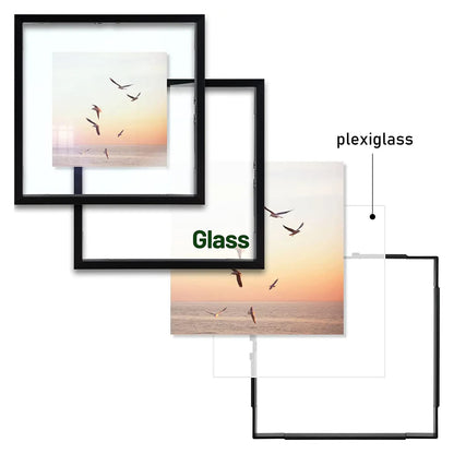 Floating Picture Frame 11x14 - Real Glass - for Wall Mount Displays