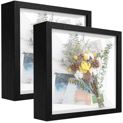 Shadow Box Frame Display Case with Letter Stickers, 3D Picture Frame, Display Case Box for Memorabilia, Baby Items, Wedding Memories, Crafts, Tickets and Photos