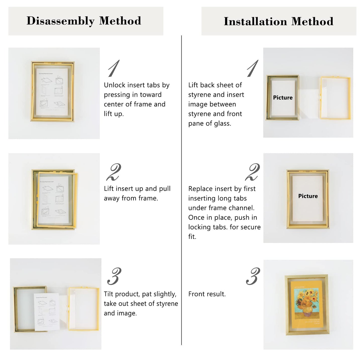 7 Pack Floating Frames for One 11x14, Two 8x10, and Four 5x7 Pictures. Aluminum Photos Frame for Wall Display